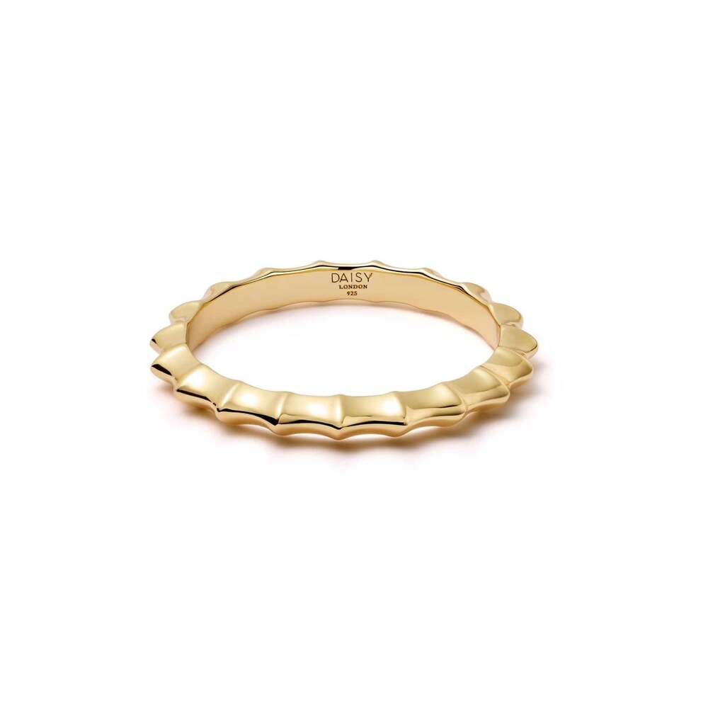 Daisy London Gold Plate Organic Ridge Band Ring