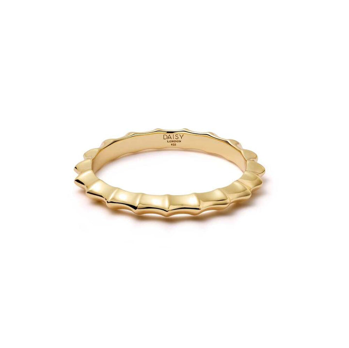 Daisy London Gold Plate Organic Ridge Band Ring