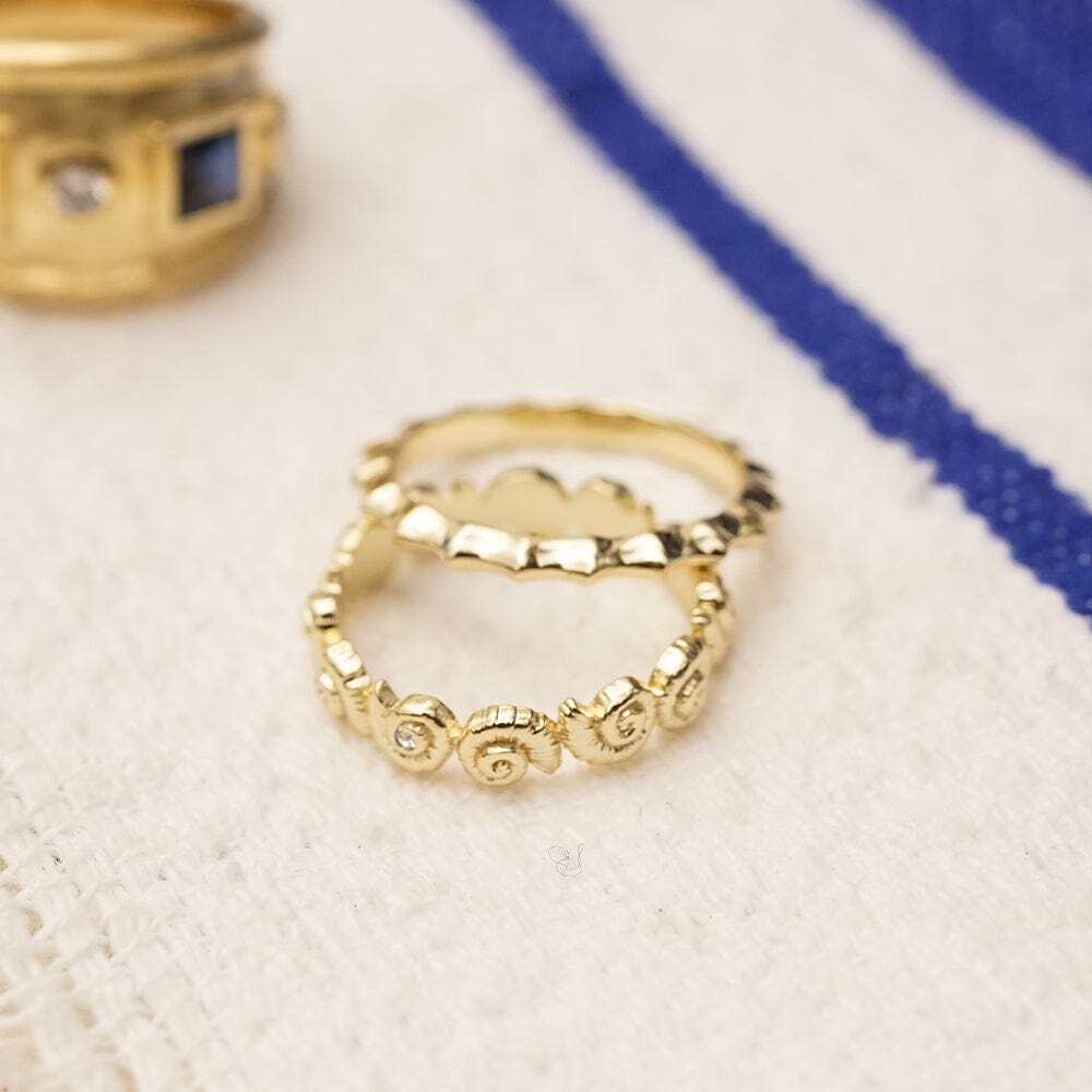 Daisy London Gold Plate Organic Ridge Band Ring Additional Image - 1