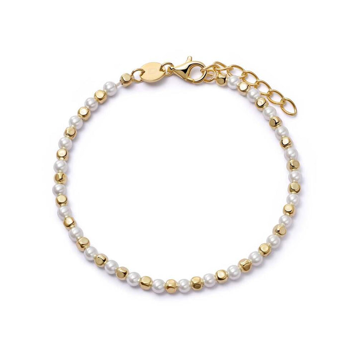 Daisy London Gold Plate Pearl And Bead Bracelet
