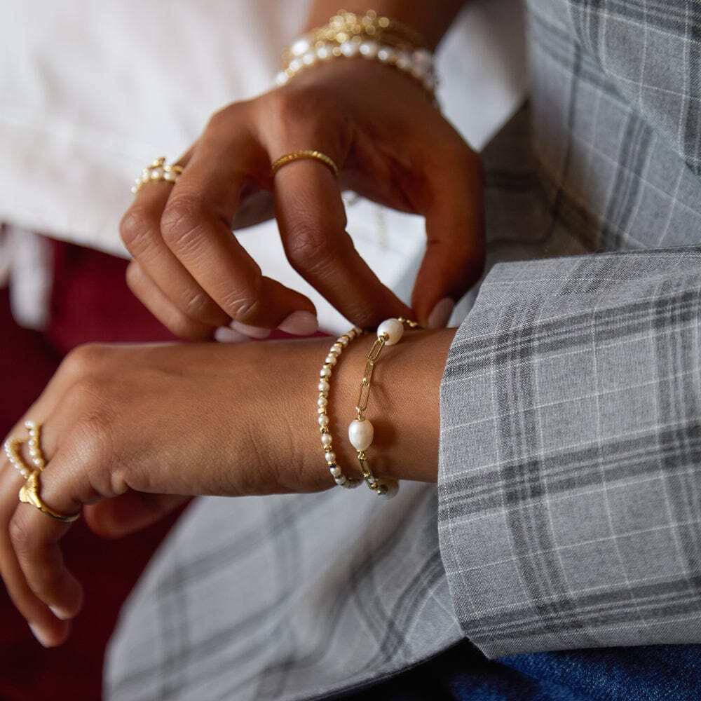 Daisy London Gold Plate Pearl And Bead Bracelet Additional Image - 3