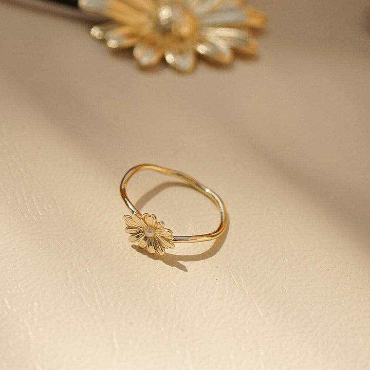 Daisy London Gold Plate Pearl Flower Ring Additional Image - 4