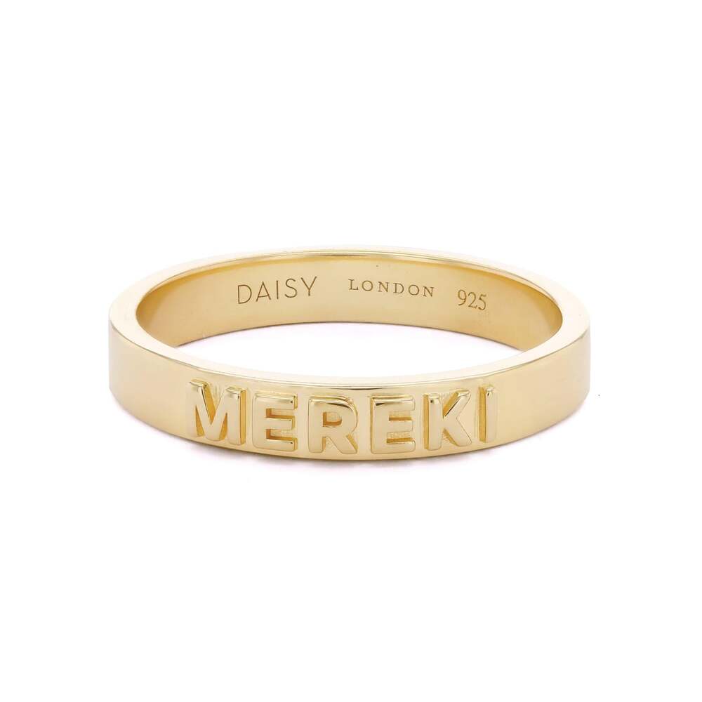 Daisy London Gold Plate Personalised Band Ring