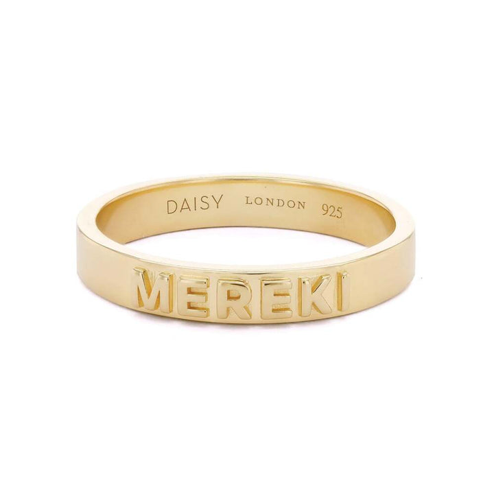 Daisy London Gold Plate Personalised Band Ring