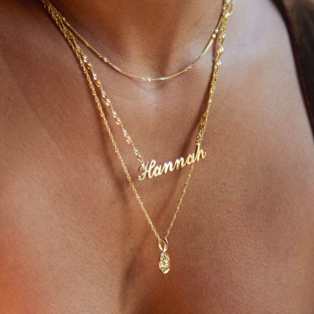 Daisy London Gold Plate Personalised Carrie Name Necklace Additional Image - 1