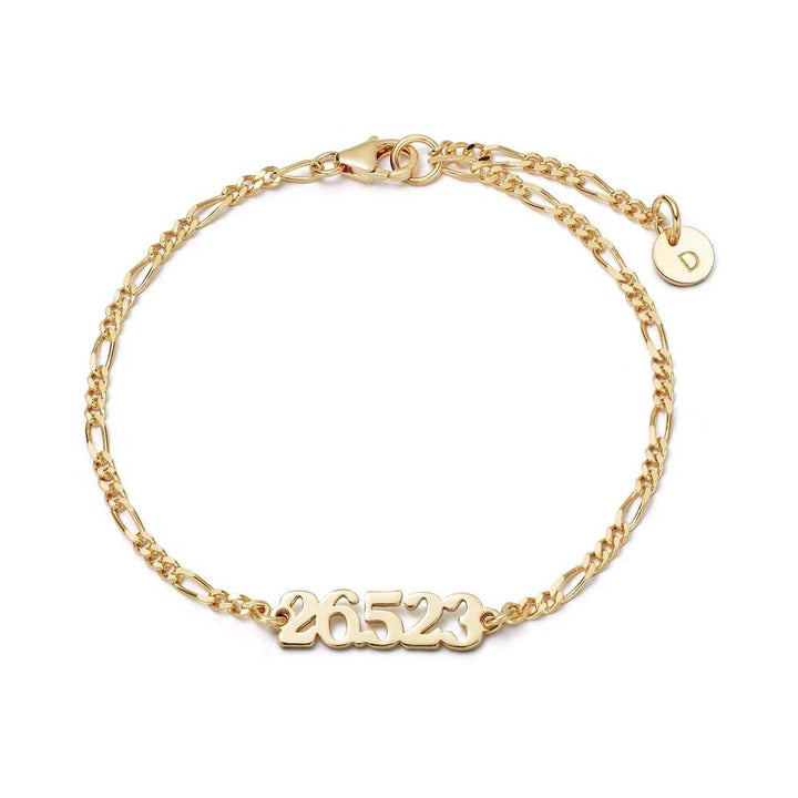 Daisy London Gold Plate Personalised Date Bracelet