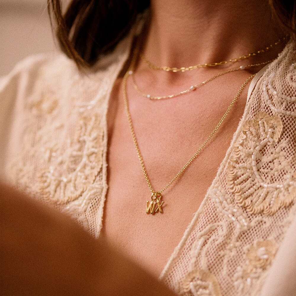 Daisy London Gold Plate Personalised Initial Charm Pendant Additional Image - 79