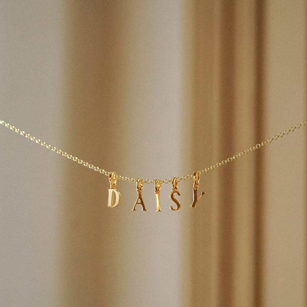 Daisy London Gold Plate Personalised Initial Charm Pendant Additional Image - 21