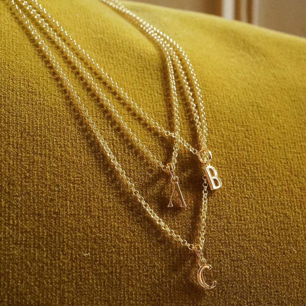 Daisy London Gold Plate Personalised Initial Charm Pendant Additional Image - 2