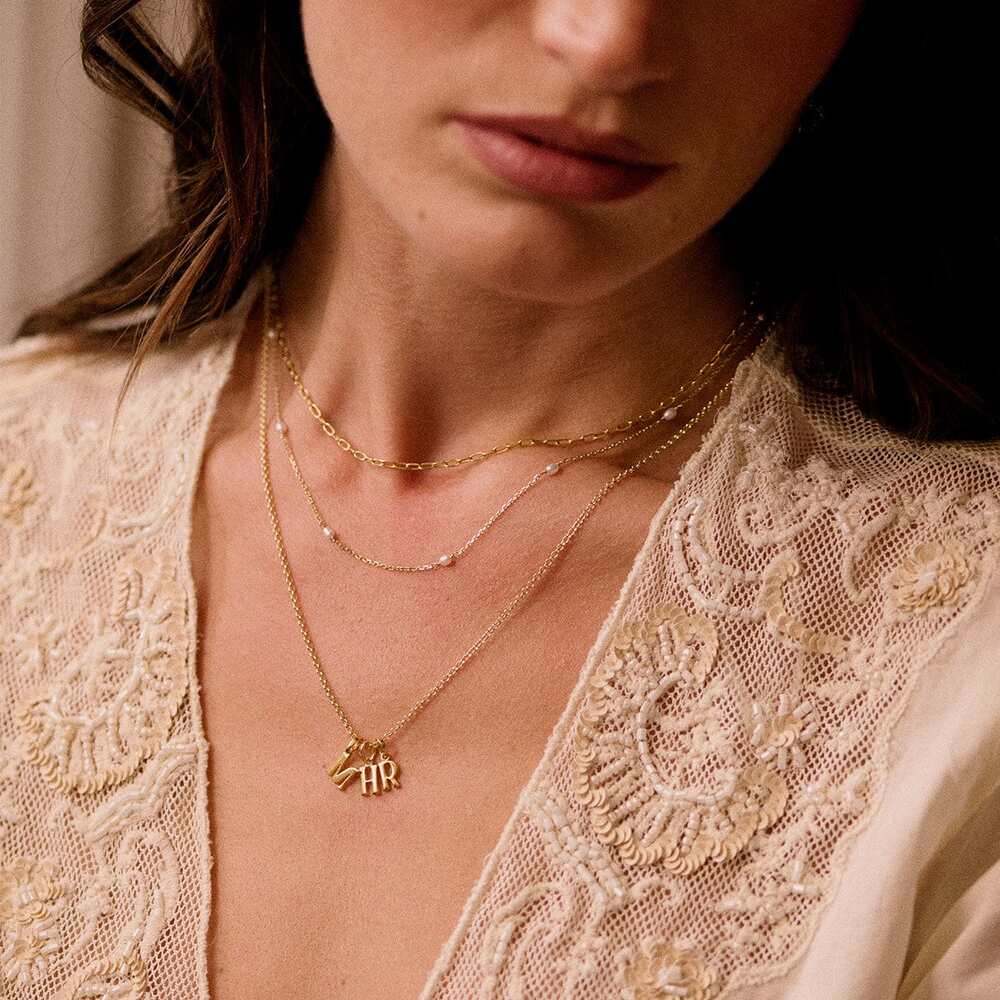 Daisy London Gold Plate Personalised Initial Charm Pendant Additional Image - 39