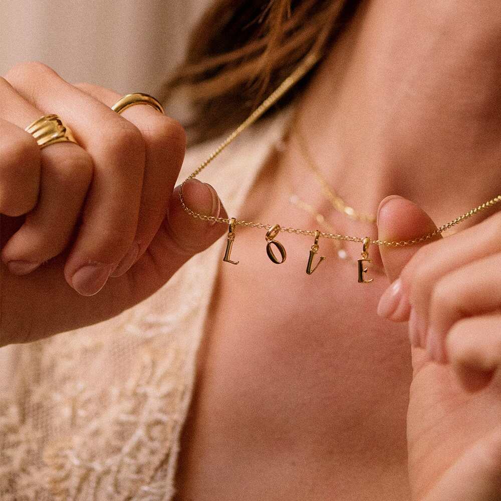 Daisy London Gold Plate Personalised Initial Charm Pendant Additional Image - 53