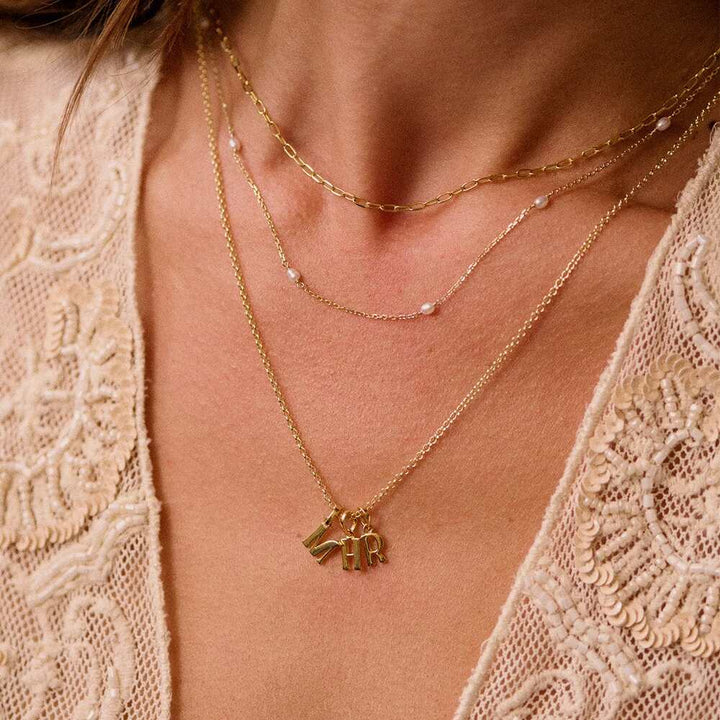 Daisy London Gold Plate Personalised Initial Charm Pendant Additional Image - 55