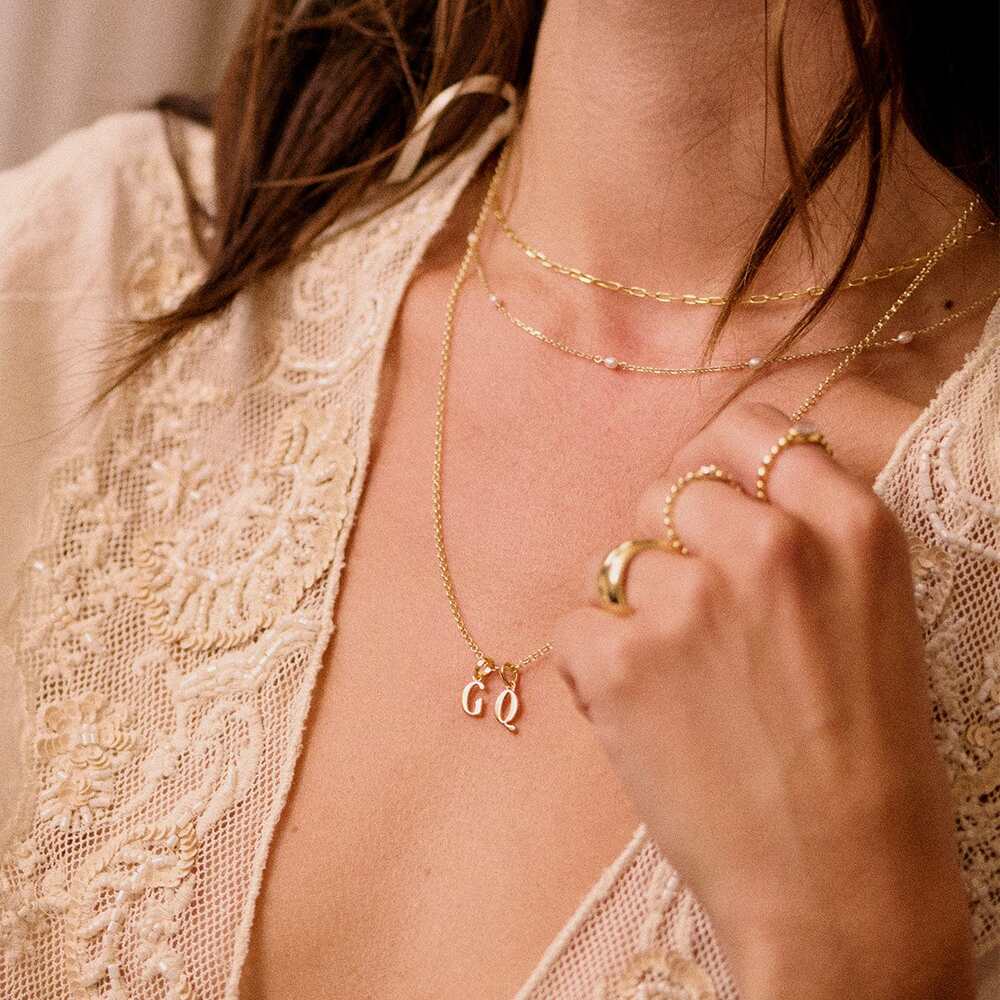 Daisy London Gold Plate Personalised Initial Charm Pendant Additional Image - 66