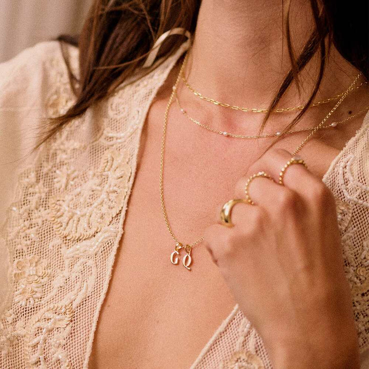 Daisy London Gold Plate Personalised Initial Charm Pendant Additional Image - 66