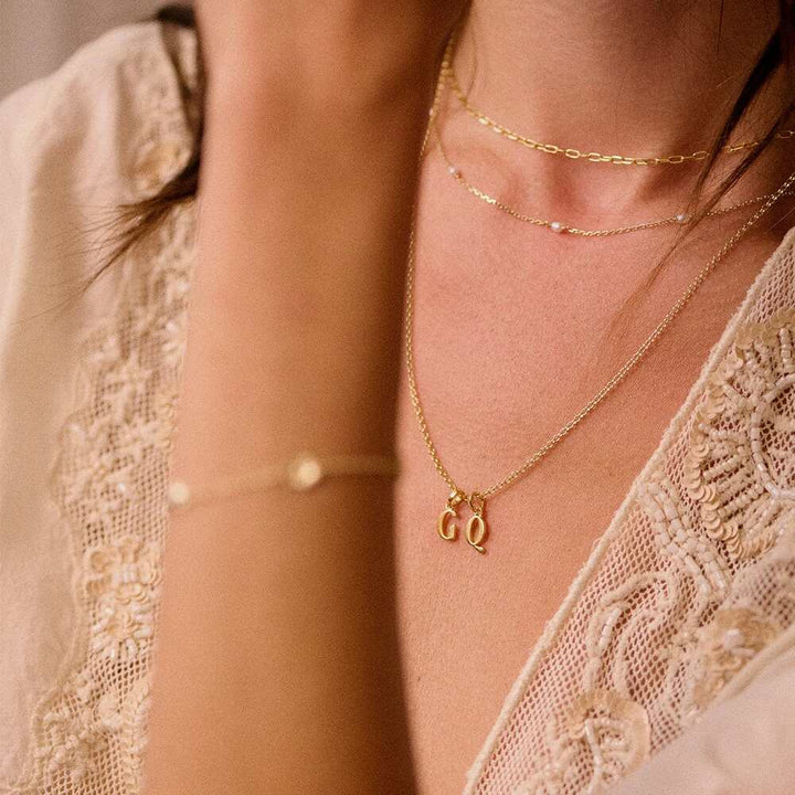 Daisy London Gold Plate Personalised Initial Charm Pendant Additional Image - 67