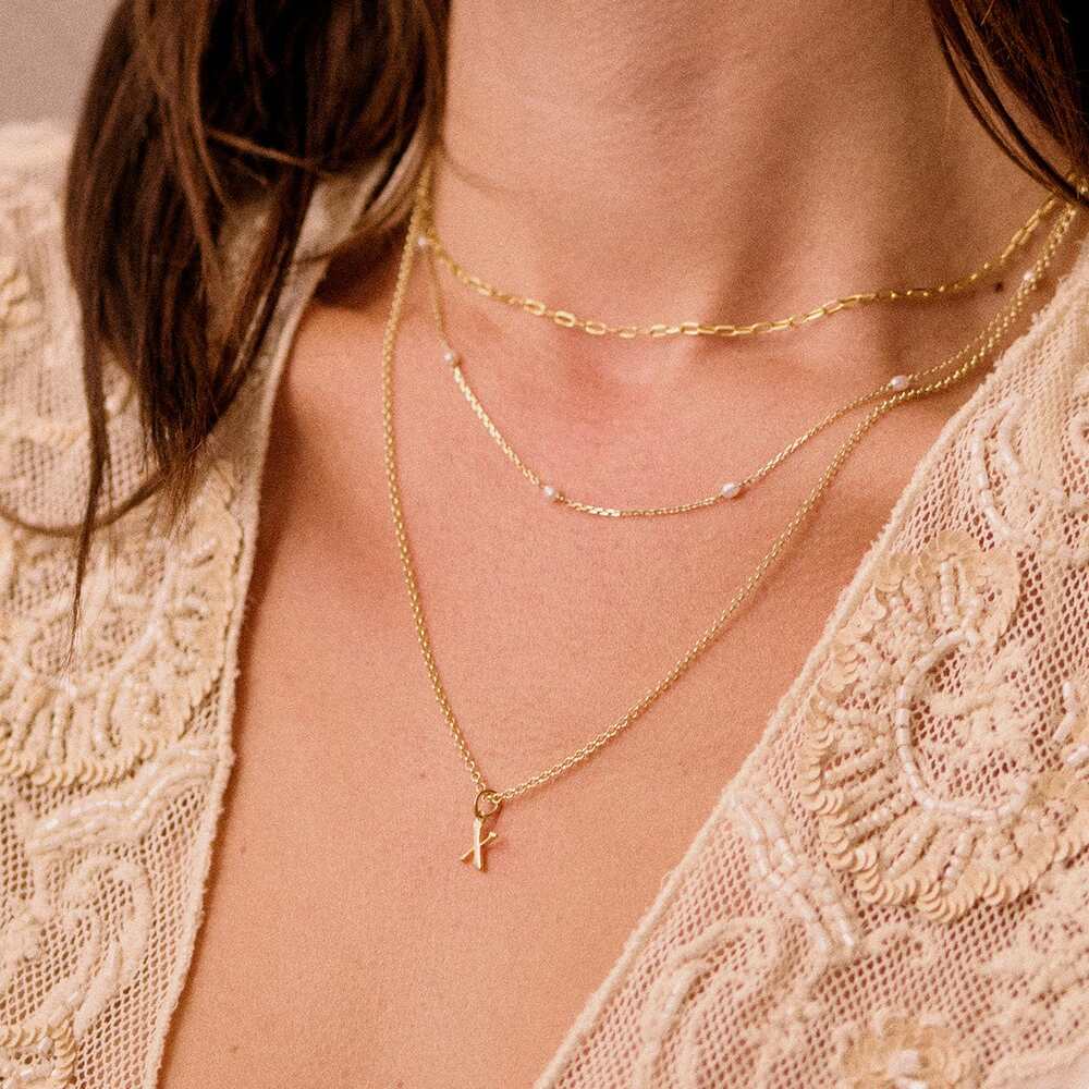 Daisy London Gold Plate Personalised Initial Pendant Necklace Additional Image - 79