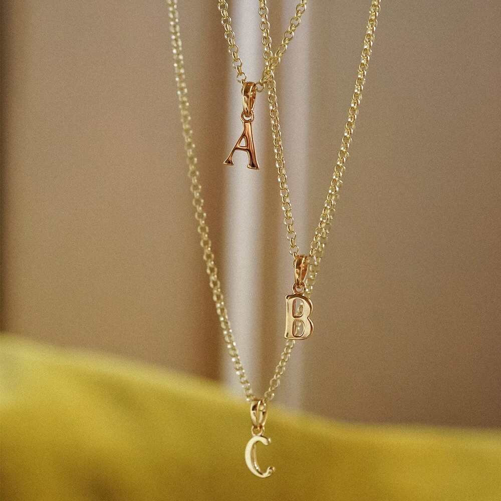 Daisy London Gold Plate Personalised Initial Pendant Necklace Additional Image - 9