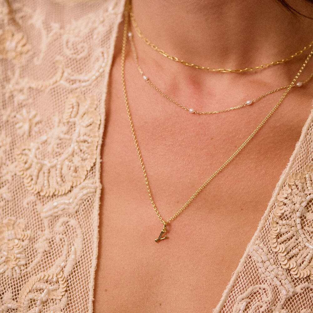 Daisy London Gold Plate Personalised Initial Pendant Necklace Additional Image - 83