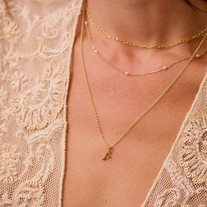 Daisy London Gold Plate Personalised Initial Pendant Necklace Additional Image - 83