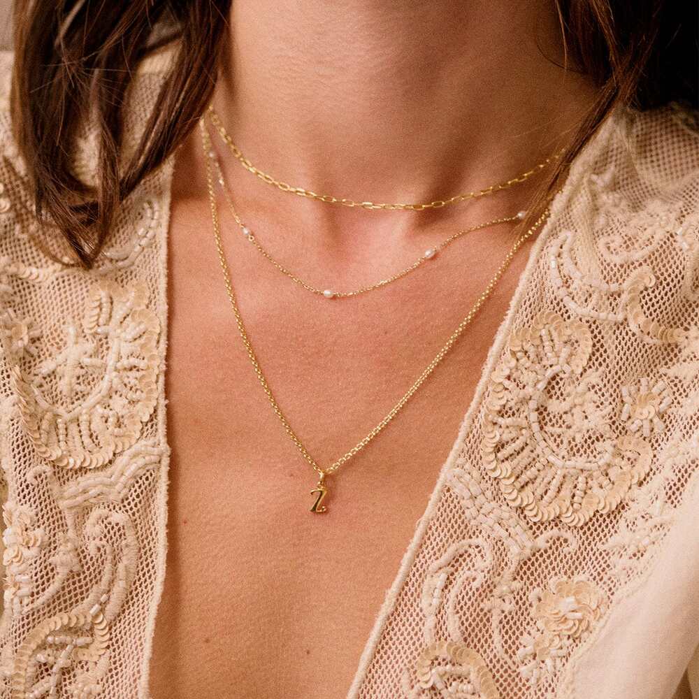 Daisy London Gold Plate Personalised Initial Pendant Necklace Additional Image - 85