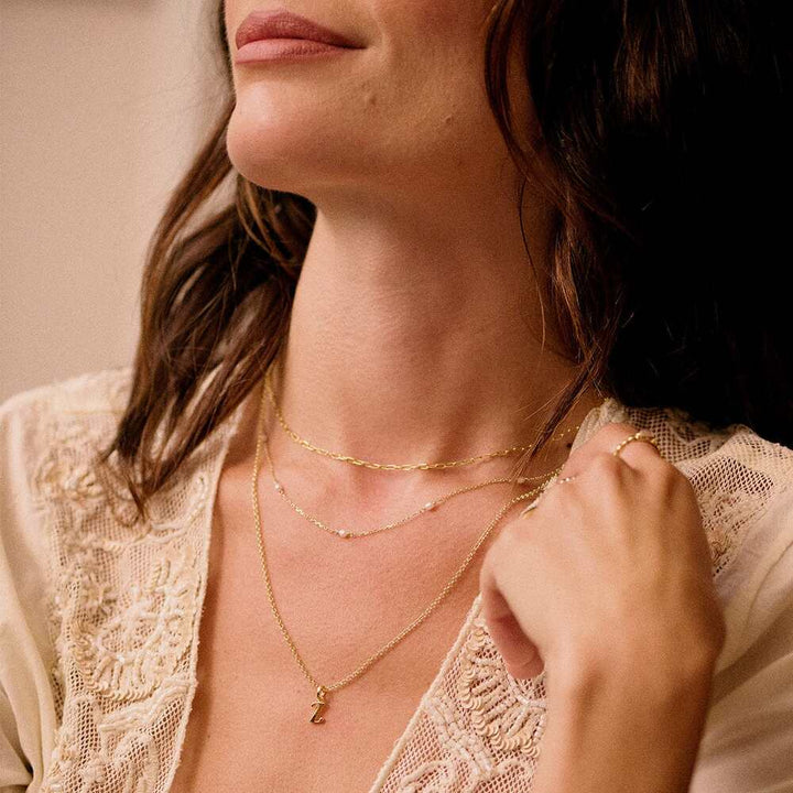 Daisy London Gold Plate Personalised Initial Pendant Necklace Additional Image - 86