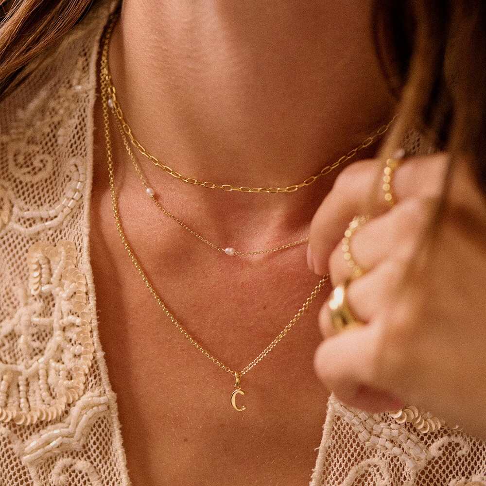 Daisy London Gold Plate Personalised Initial Pendant Necklace Additional Image - 12