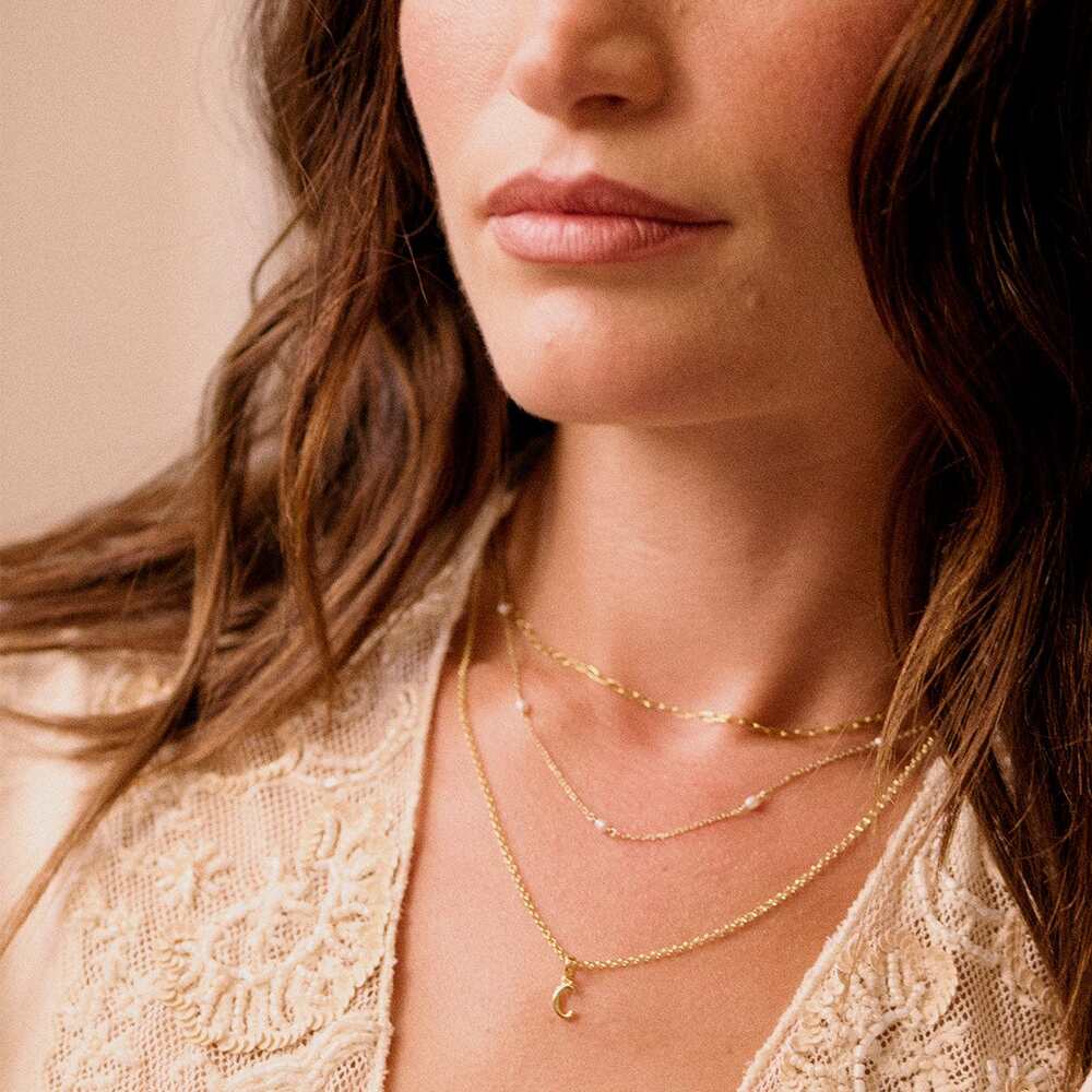 Daisy London Gold Plate Personalised Initial Pendant Necklace Additional Image - 13