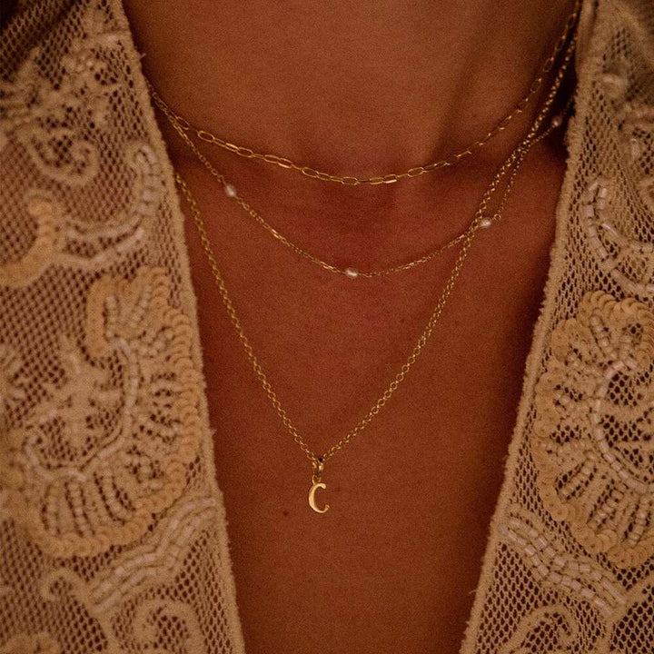 Daisy London Gold Plate Personalised Initial Pendant Necklace Additional Image - 15