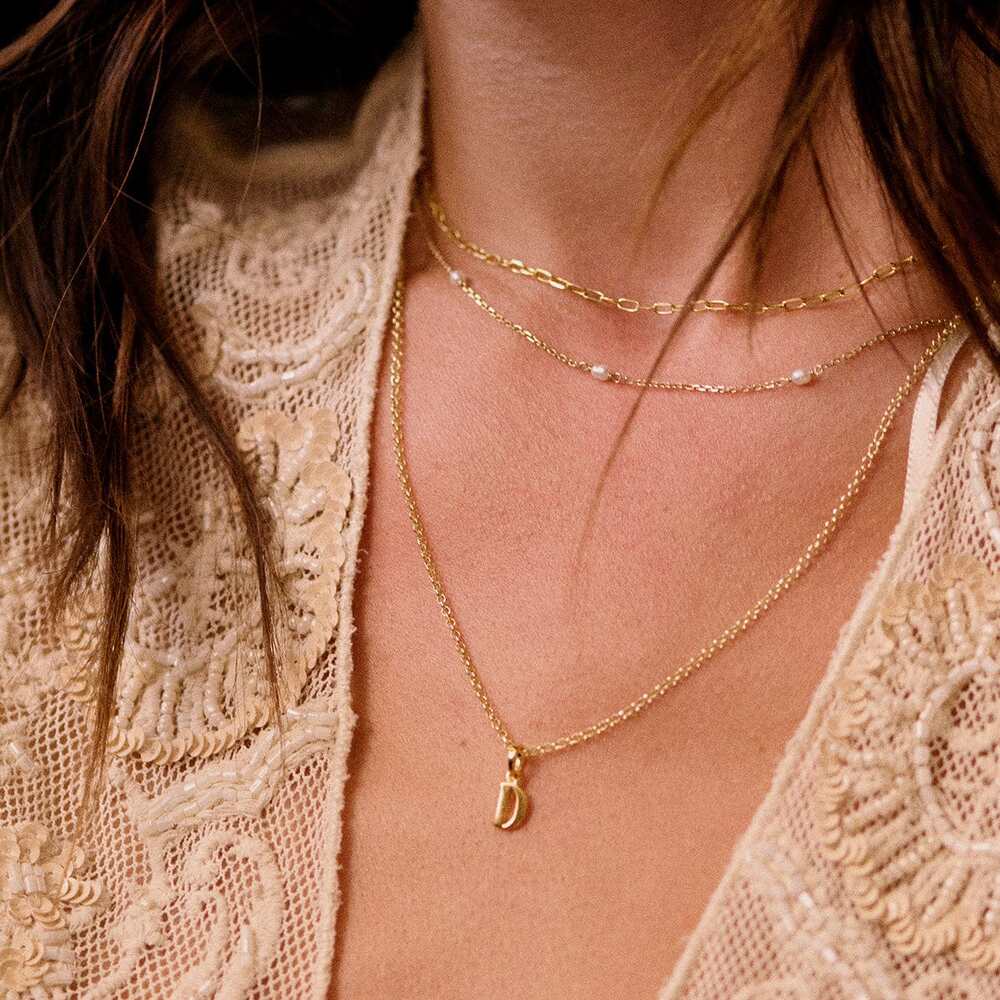 Daisy London Gold Plate Personalised Initial Pendant Necklace Additional Image - 19