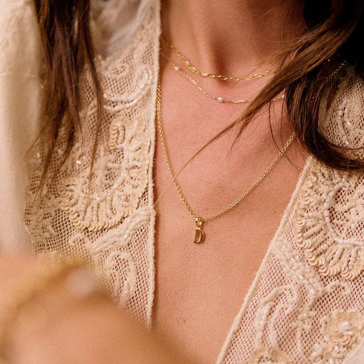 Daisy London Gold Plate Personalised Initial Pendant Necklace Additional Image - 20