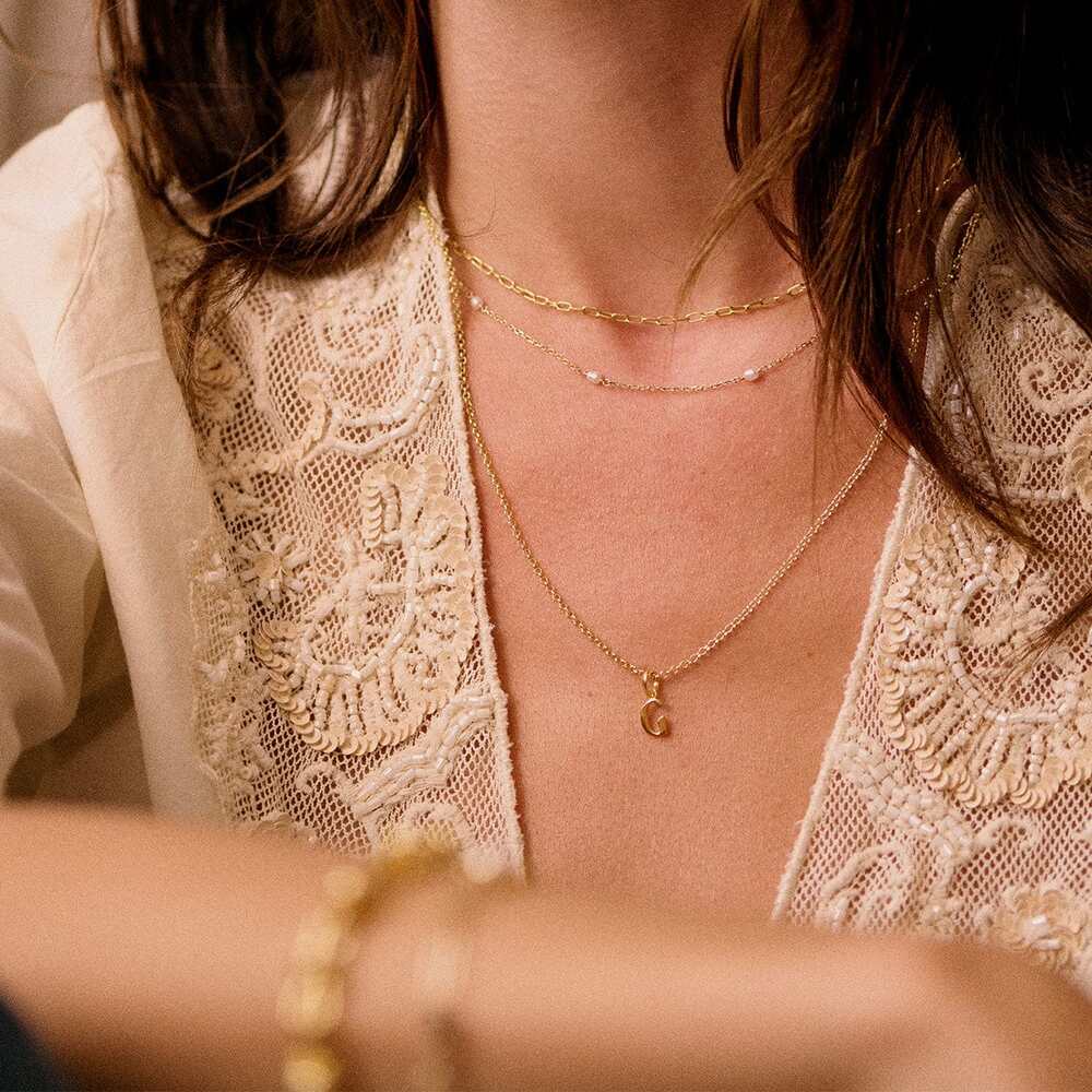 Daisy London Gold Plate Personalised Initial Pendant Necklace Additional Image - 37