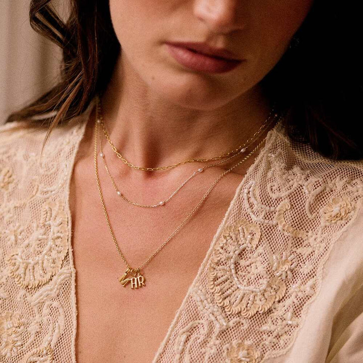 Daisy London Gold Plate Personalised Initial Pendant Necklace Additional Image - 41