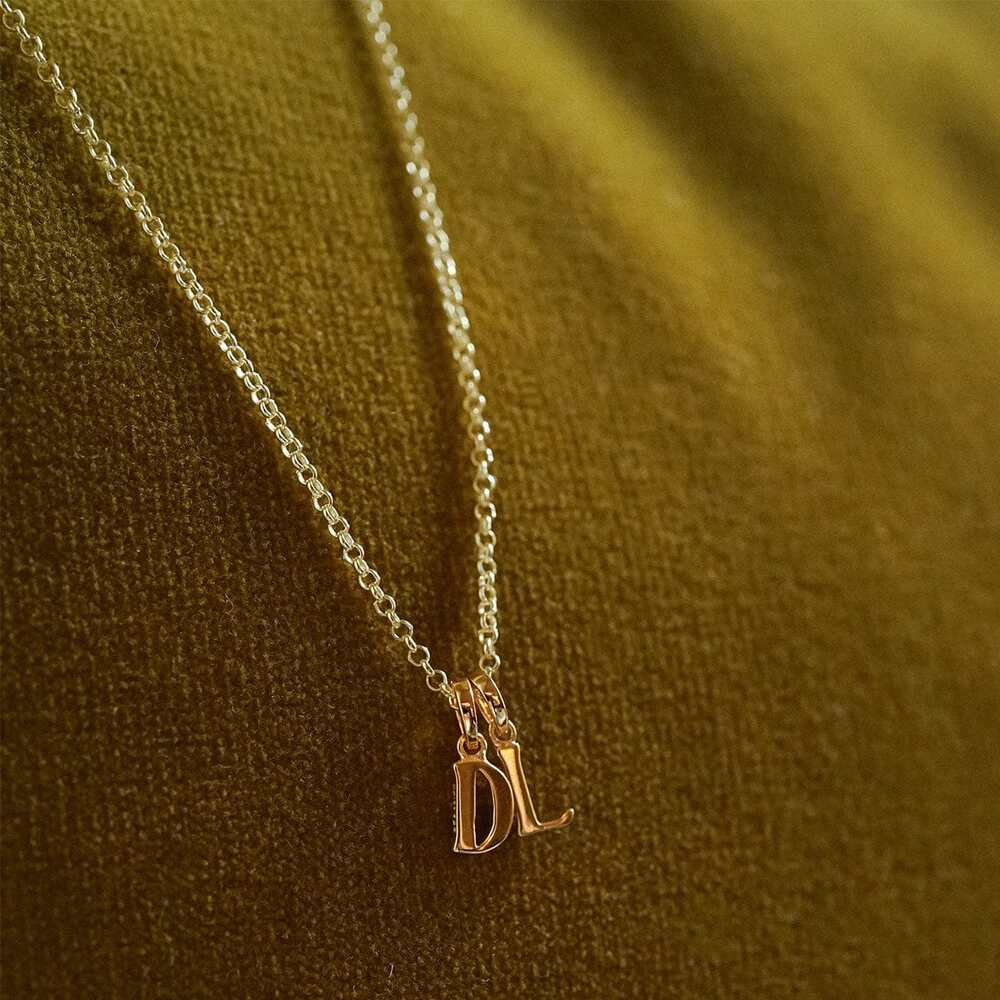 Daisy London Gold Plate Personalised Initial Pendant Necklace Additional Image - 49