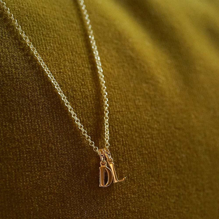 Daisy London Gold Plate Personalised Initial Pendant Necklace Additional Image - 49