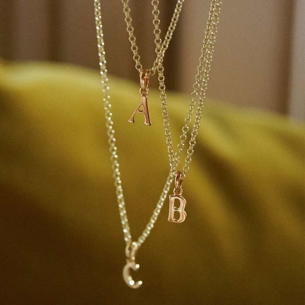 Daisy London Gold Plate Personalised Initial Pendant Necklace Additional Image - 5