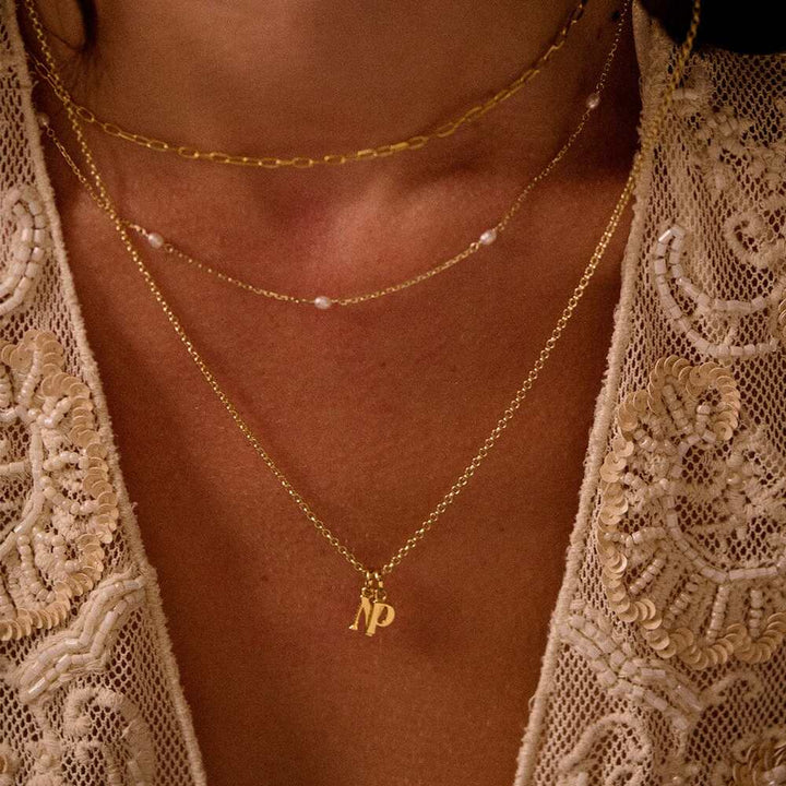 Daisy London Gold Plate Personalised Initial Pendant Necklace Additional Image - 56