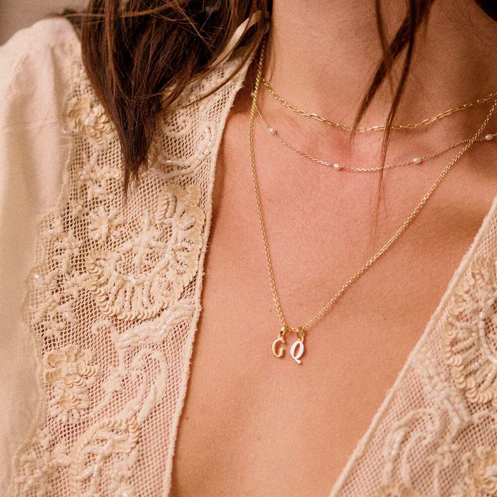 Daisy London Gold Plate Personalised Initial Pendant Necklace Additional Image - 61