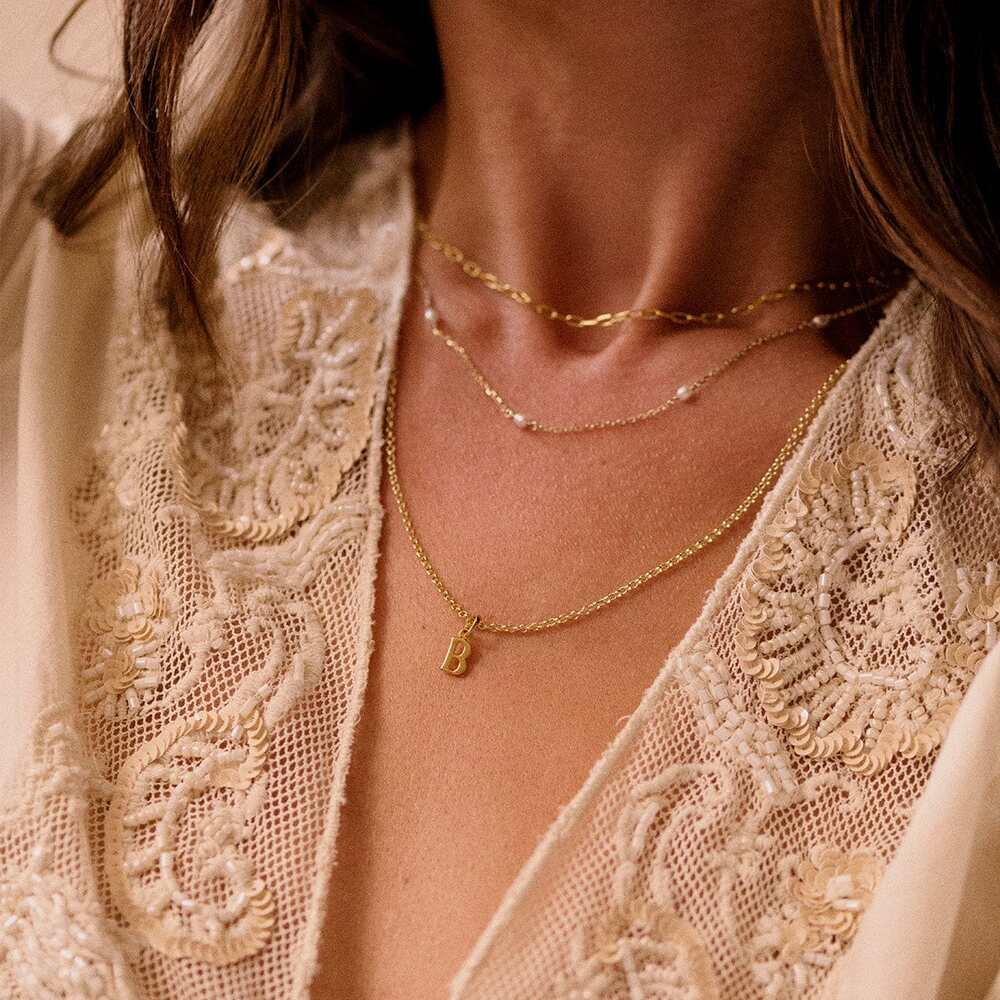 Daisy London Gold Plate Personalised Initial Pendant Necklace Additional Image - 7