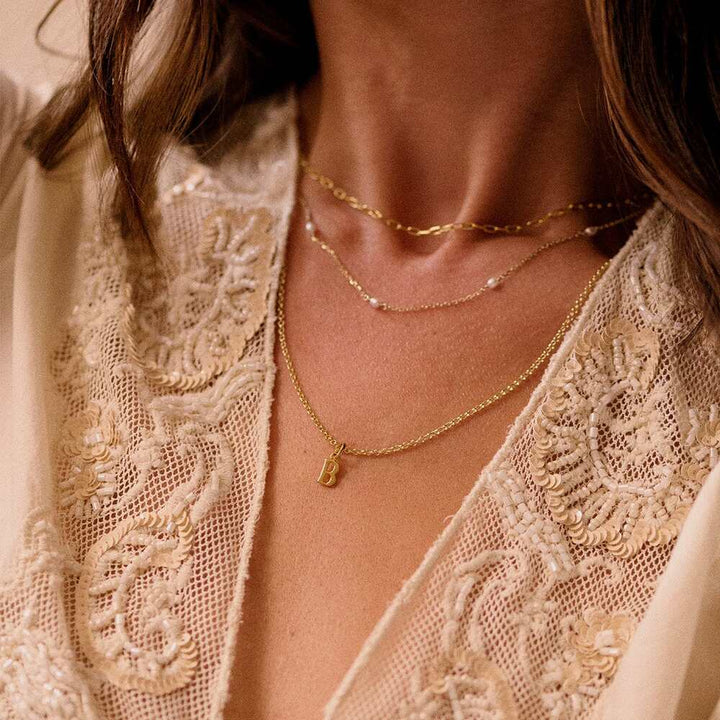 Daisy London Gold Plate Personalised Initial Pendant Necklace Additional Image - 7