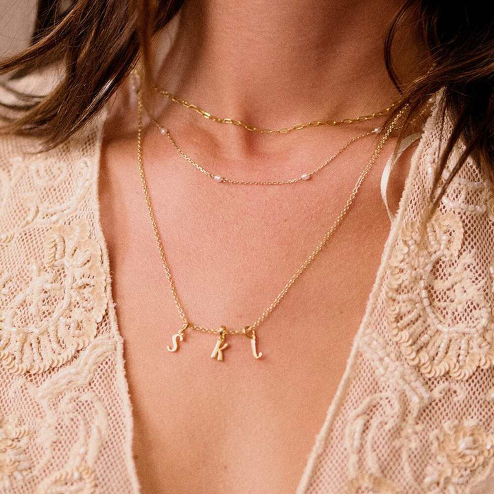 Daisy London Gold Plate Personalised Initial Pendant Necklace Additional Image - 66