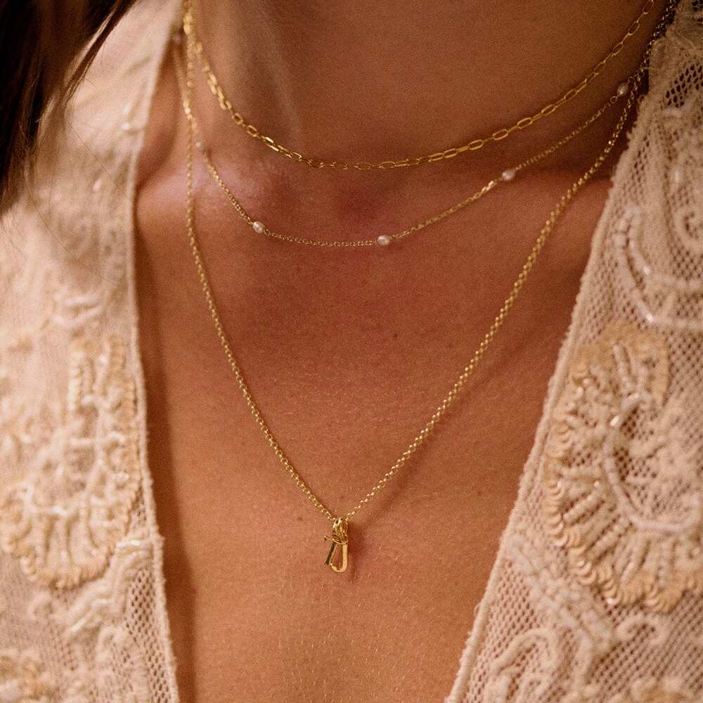 Daisy London Gold Plate Personalised Initial Pendant Necklace Additional Image - 68