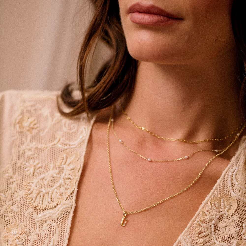 Daisy London Gold Plate Personalised Initial Pendant Necklace Additional Image - 72
