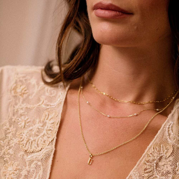Daisy London Gold Plate Personalised Initial Pendant Necklace Additional Image - 72