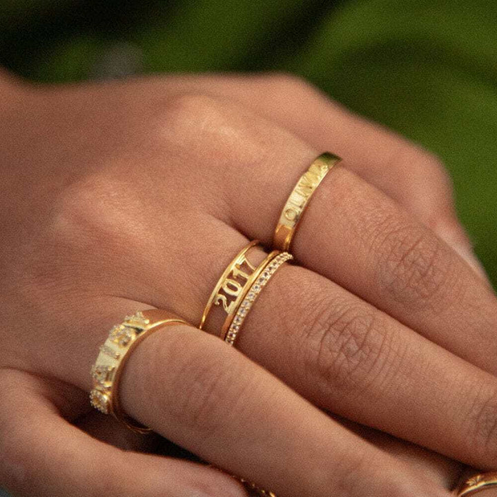 Daisy London Gold Plate Personalised Ring Additional Image - 3