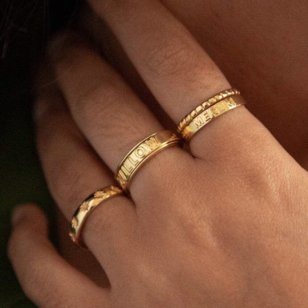 Daisy London Gold Plate Personalised Spinning Ring Additional Image - 1