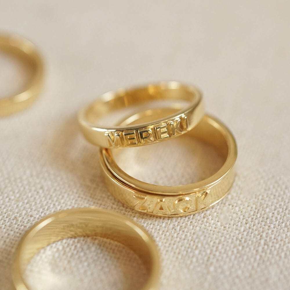 Daisy London Gold Plate Personalised Spinning Ring Additional Image - 2