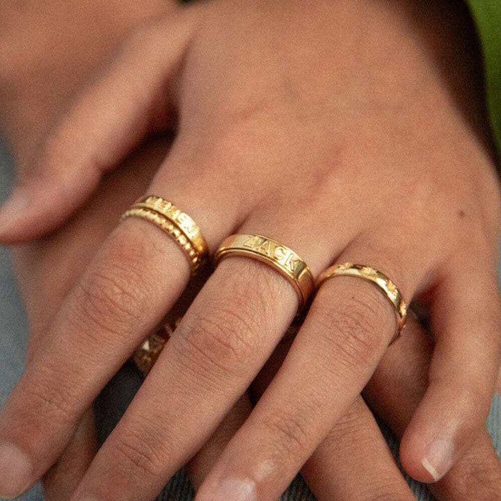 Daisy London Gold Plate Personalised Spinning Ring Additional Image - 3
