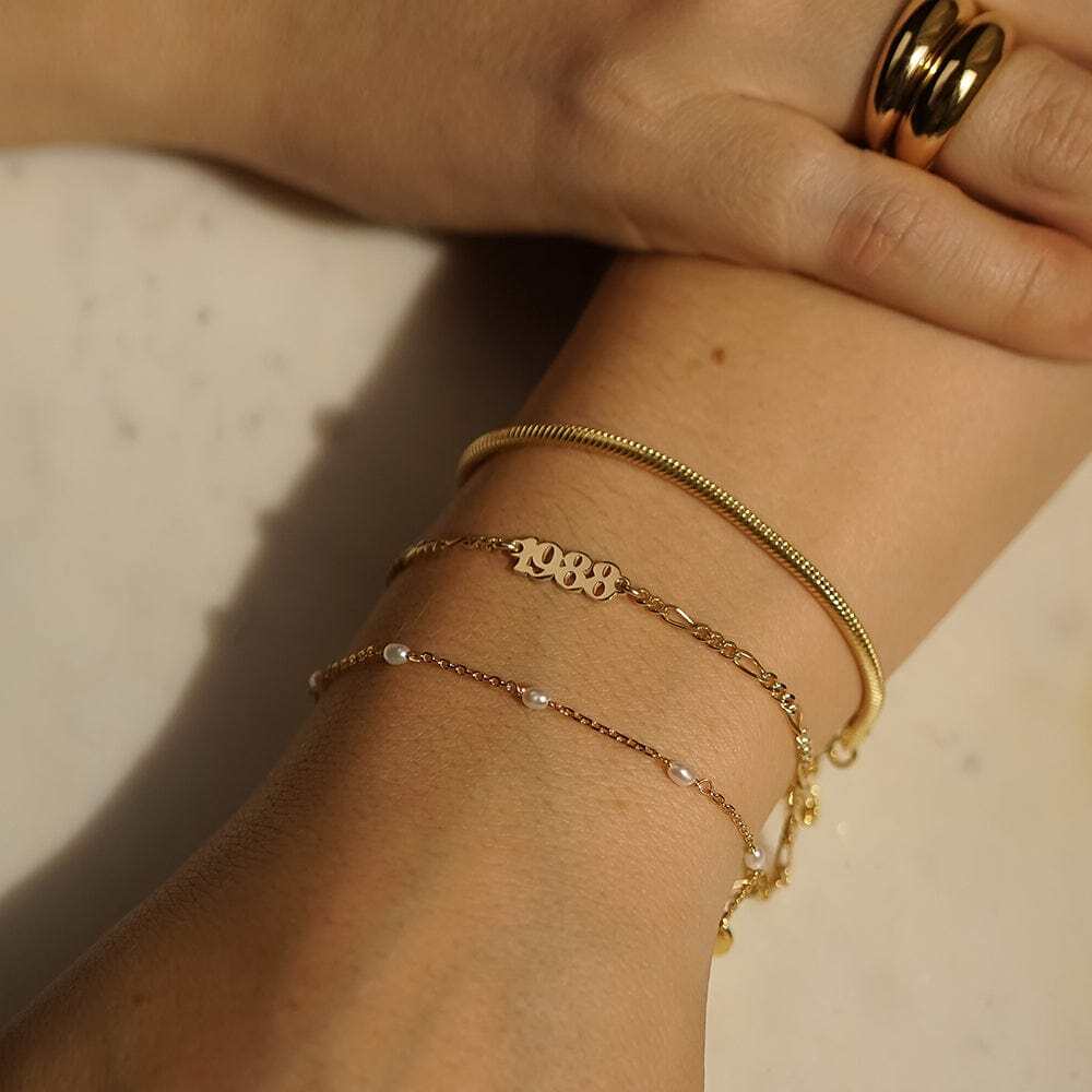 Daisy London Gold Plate Personalised Year Bracelet Additional Image - 1