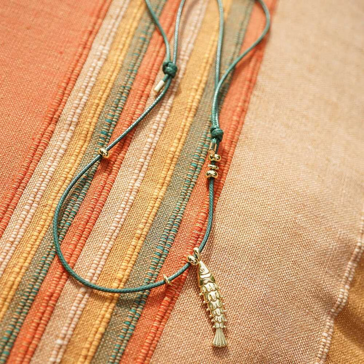 Daisy London Gold Plate Polly Beach Pearl And Fish Cord Necklace Layering Set Additional Image - 3