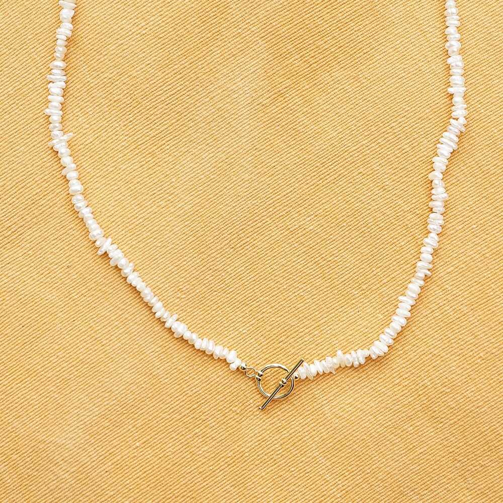 Daisy London Gold Plate Polly Beach Pearl And Paperclip Necklace Layering Set Additional Image - 4